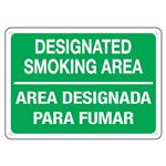 Designated Smoking Area (Bilingual) Sign